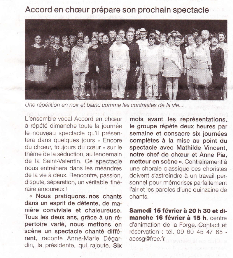 Ouest France 2014 Accord en Choeur